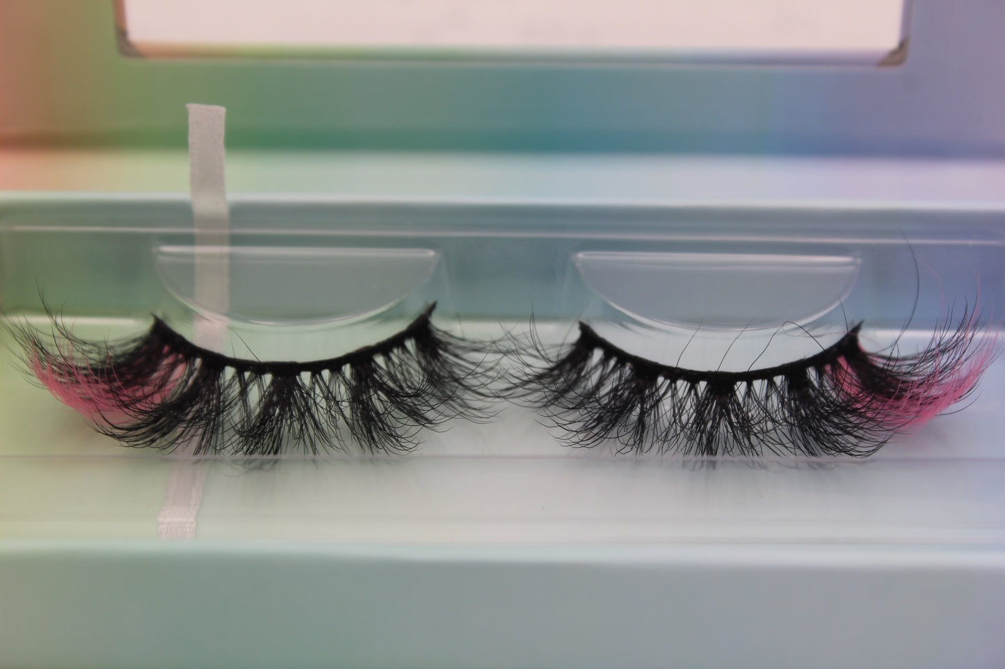 On Wednesdays - Pink and Black 20mm Strip Lashes