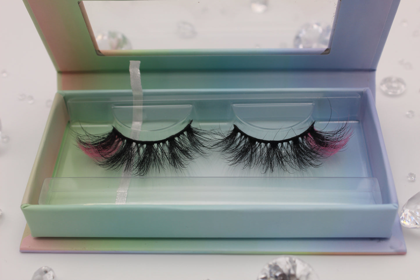 On Wednesdays - Pink and Black 20mm Strip Lashes