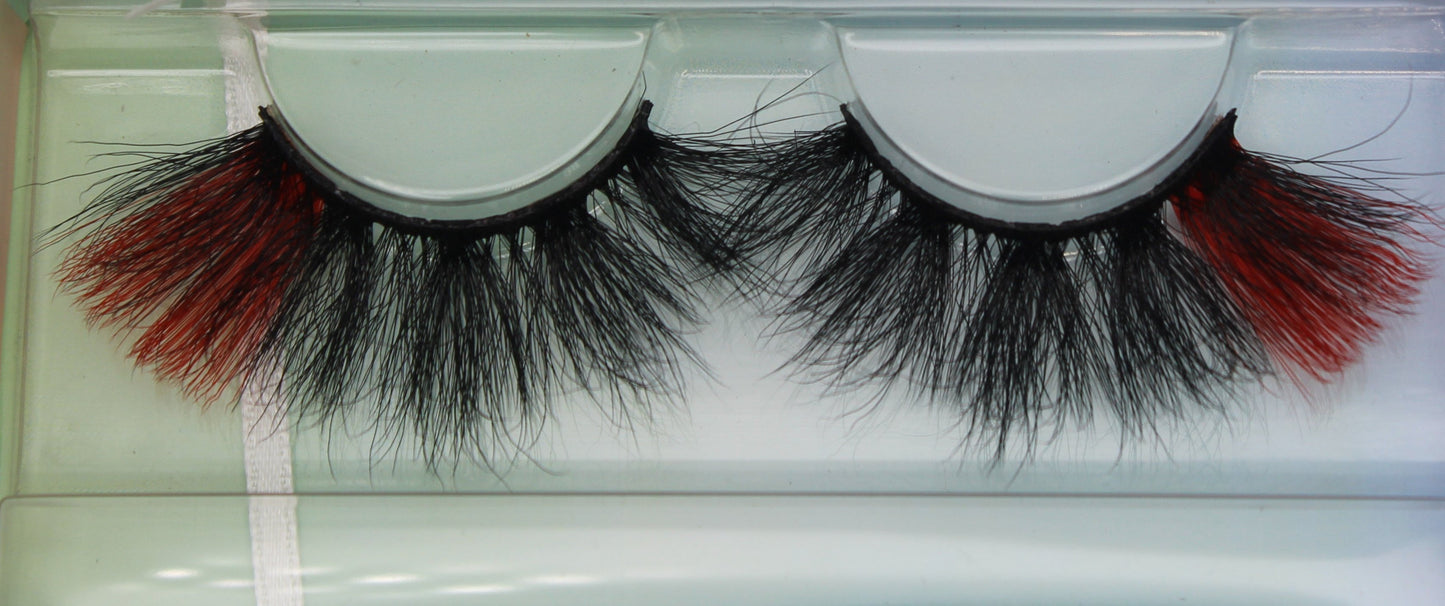 Red Velvet - Red and Black 20mm Strip Lashes