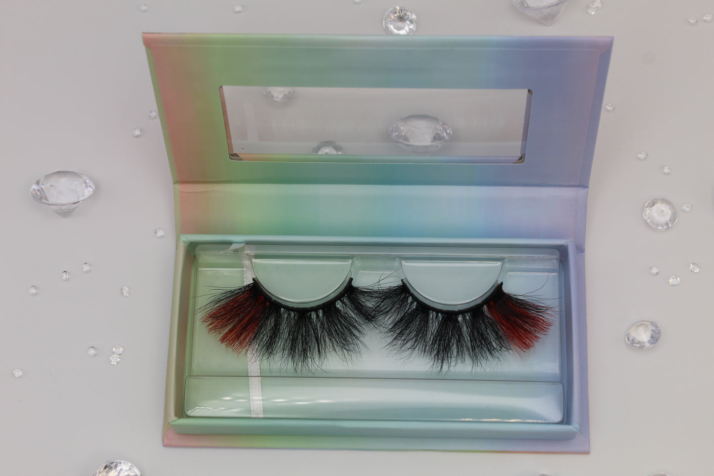 Red Velvet - Red and Black 20mm Strip Lashes