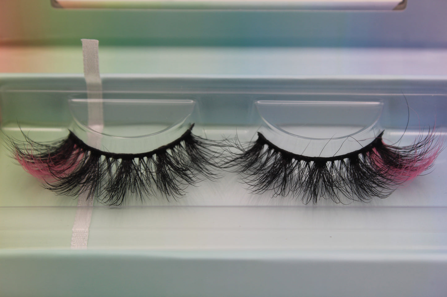 On Wednesdays - Pink and Black 20mm Strip Lashes
