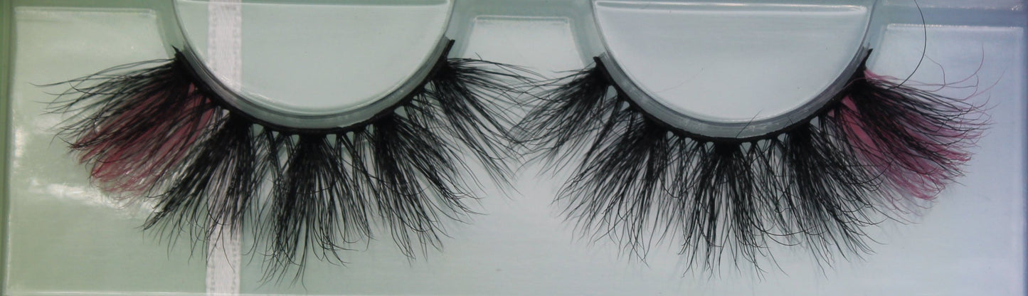 On Wednesdays - Pink and Black 20mm Strip Lashes