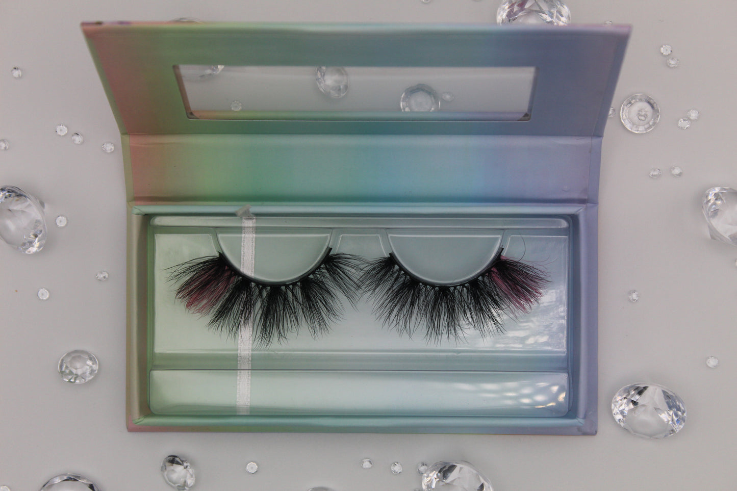 On Wednesdays - Pink and Black 20mm Strip Lashes